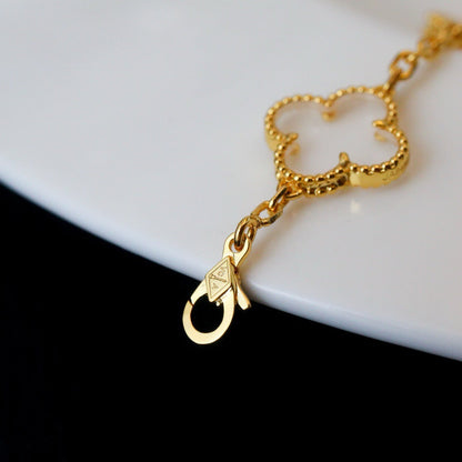 [Select]CLOVER 5 MOTIF ROCK CRYSTAL BRACELET