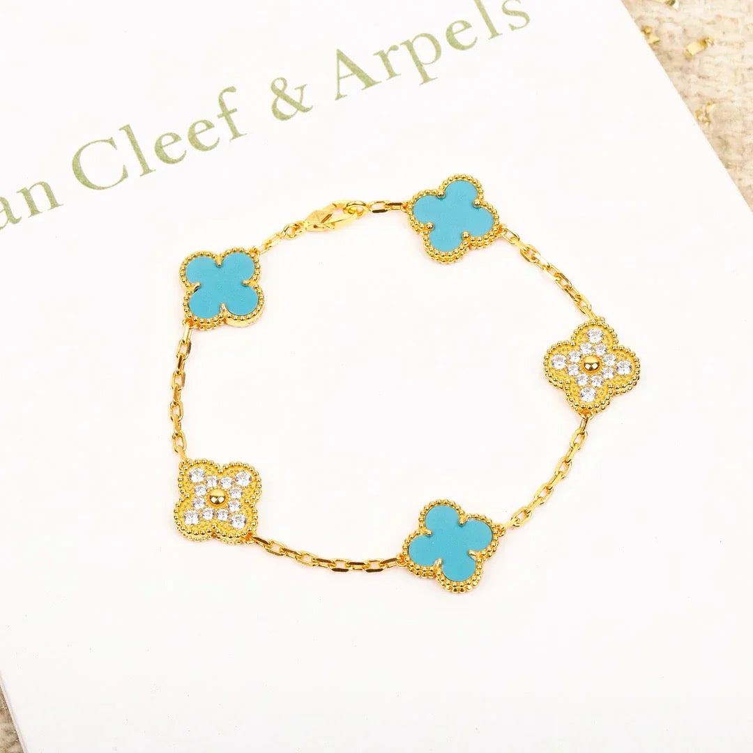 [Select] CLOVER 5 MOTIF TURQUOISE BRACELET COLLECTION