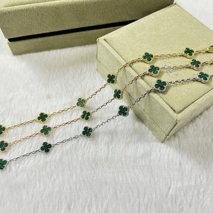 [Select]CLOVER 6 MOTIF MALACHITE BRACELET-w