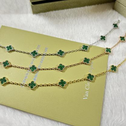 [Select]CLOVER 6 MOTIF MALACHITE BRACELET-w