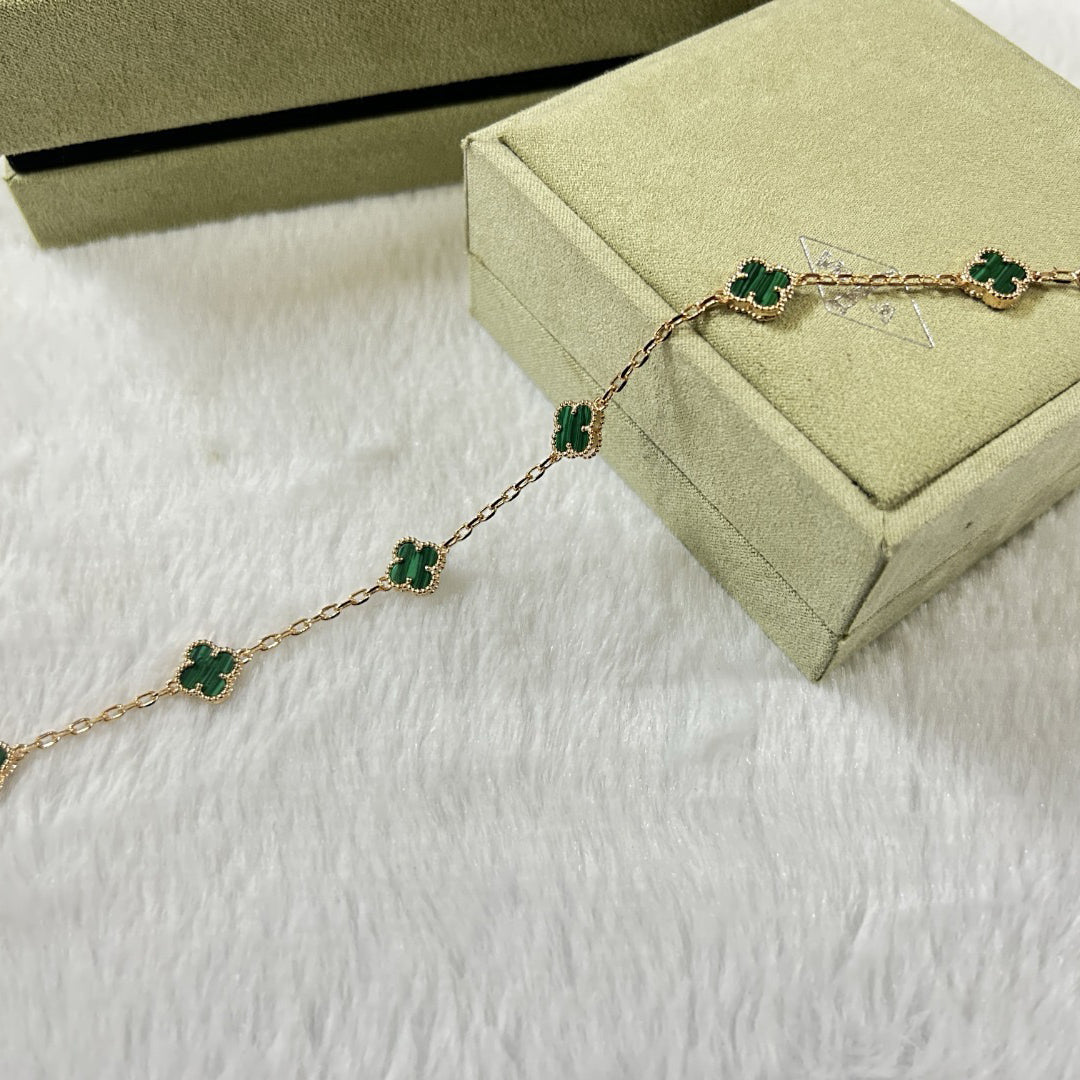 [Select]CLOVER 6 MOTIF MALACHITE BRACELET-w