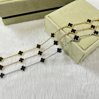 [Select]CLOVER 6 MOTIF  ONYXS BRACELET-w