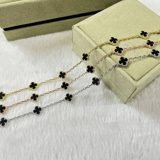 [Select]CLOVER 6 MOTIF  ONYXS BRACELET-w