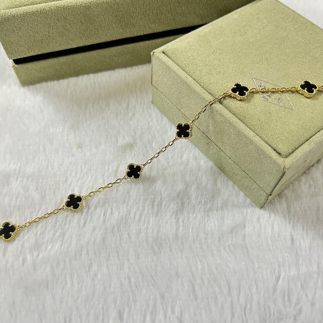 [Select]CLOVER 6 MOTIF  ONYXS BRACELET-w