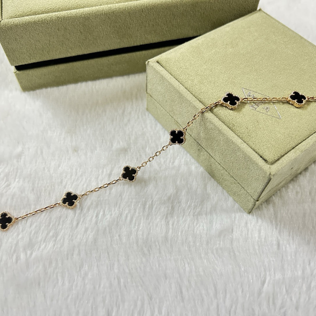 [Select]CLOVER 6 MOTIF  ONYXS BRACELET-w