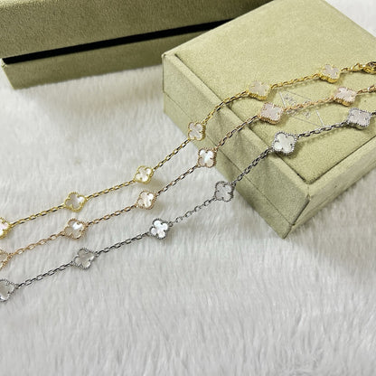 [Select]CLOVER 6 MOTIF WHITE MOP BRACELET-w