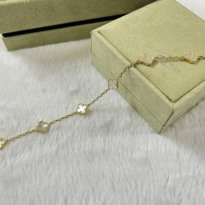 [Select]CLOVER 6 MOTIF WHITE MOP BRACELET-w
