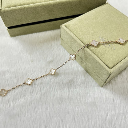 [Select]CLOVER 6 MOTIF WHITE MOP BRACELET-w