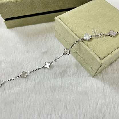 [Select]CLOVER 6 MOTIF WHITE MOP BRACELET-w