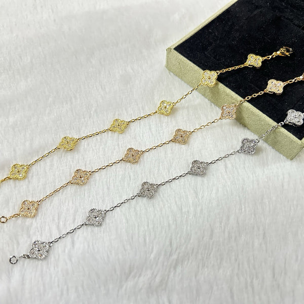[Select]CLOVER 6 MOTIF DIAMOND BRACELET