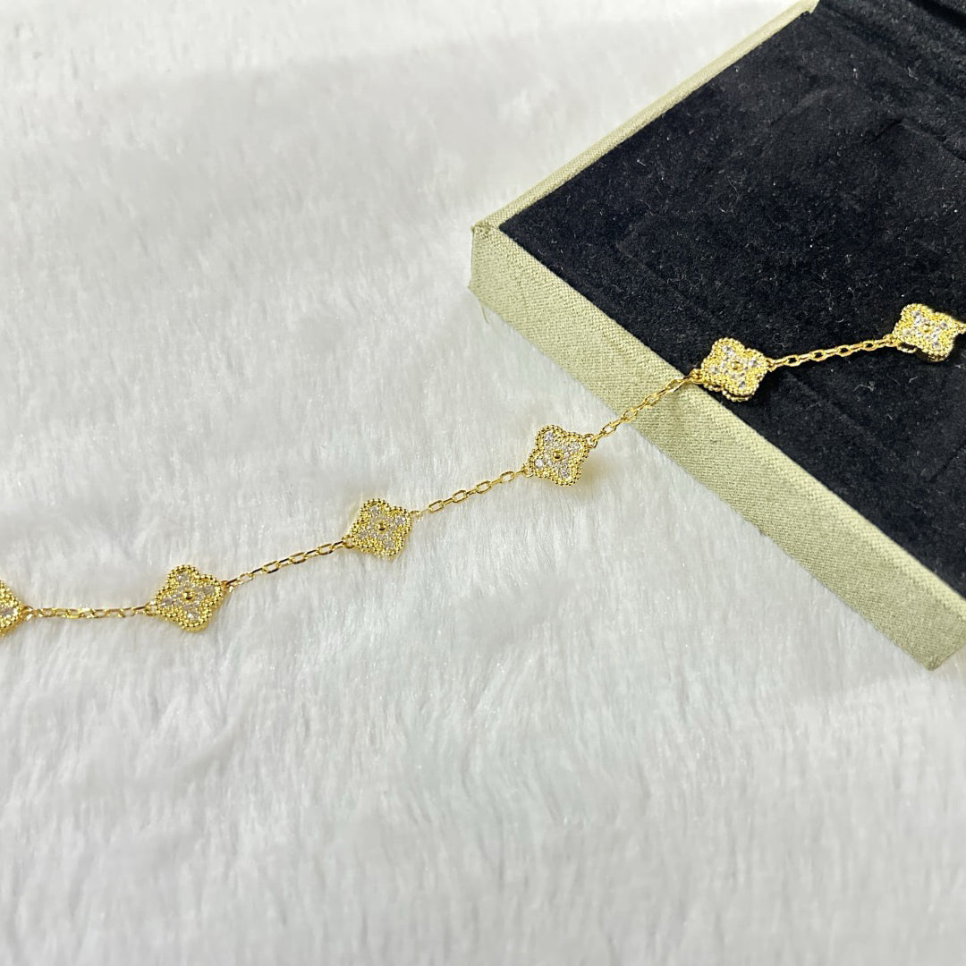 [Select]CLOVER 6 MOTIF DIAMOND BRACELET