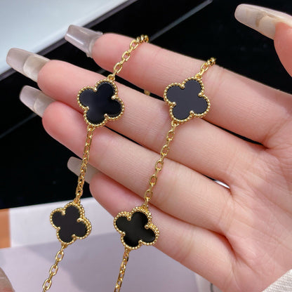 [Select]CLOVER 10 MOTIFS ONYX NECKLACE