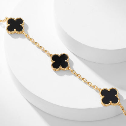 [Select]CLOVER 10 MOTIFS ONYX NECKLACE