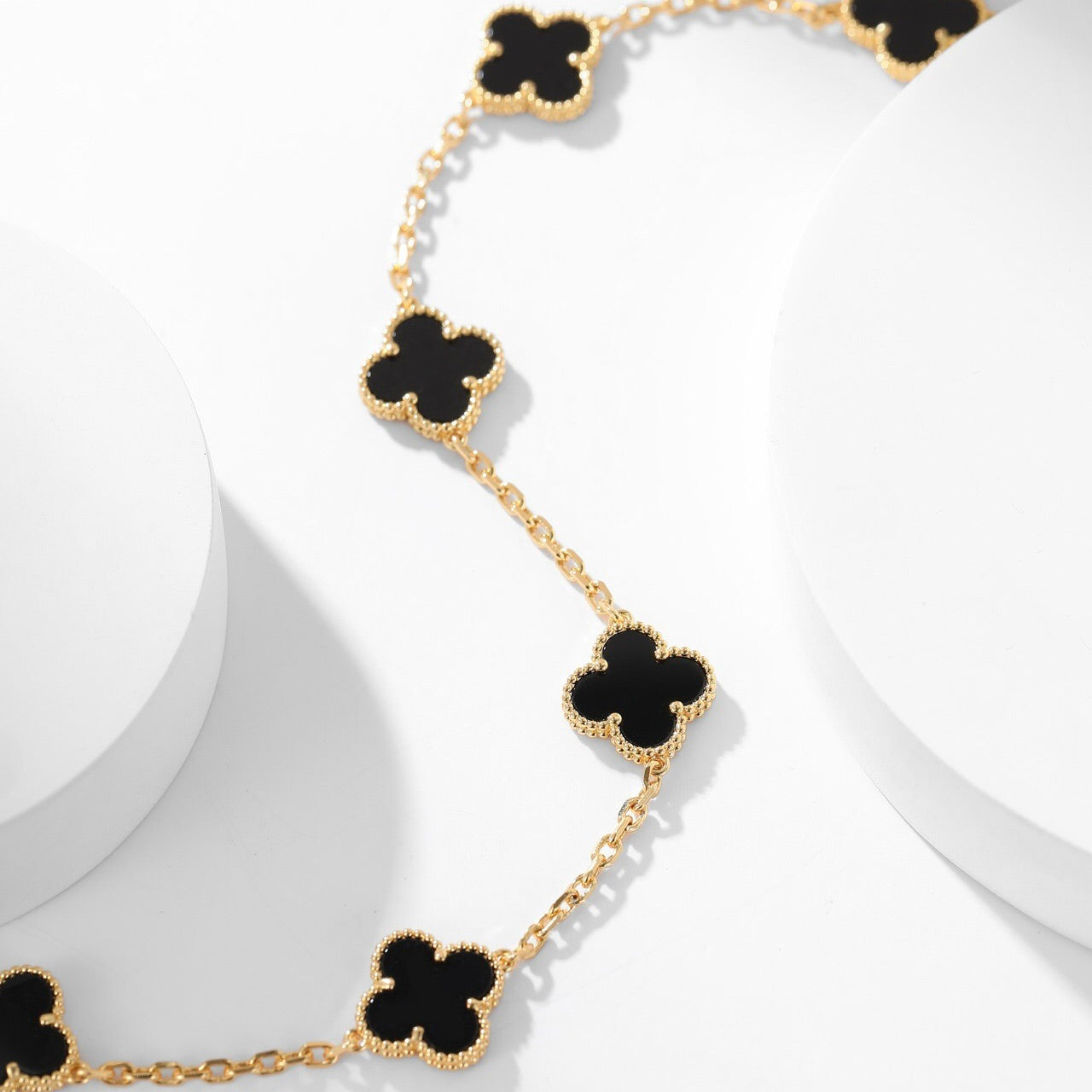 [Select]CLOVER 10 MOTIFS ONYX NECKLACE