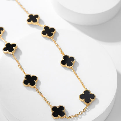 [Select]CLOVER 10 MOTIFS ONYX NECKLACE