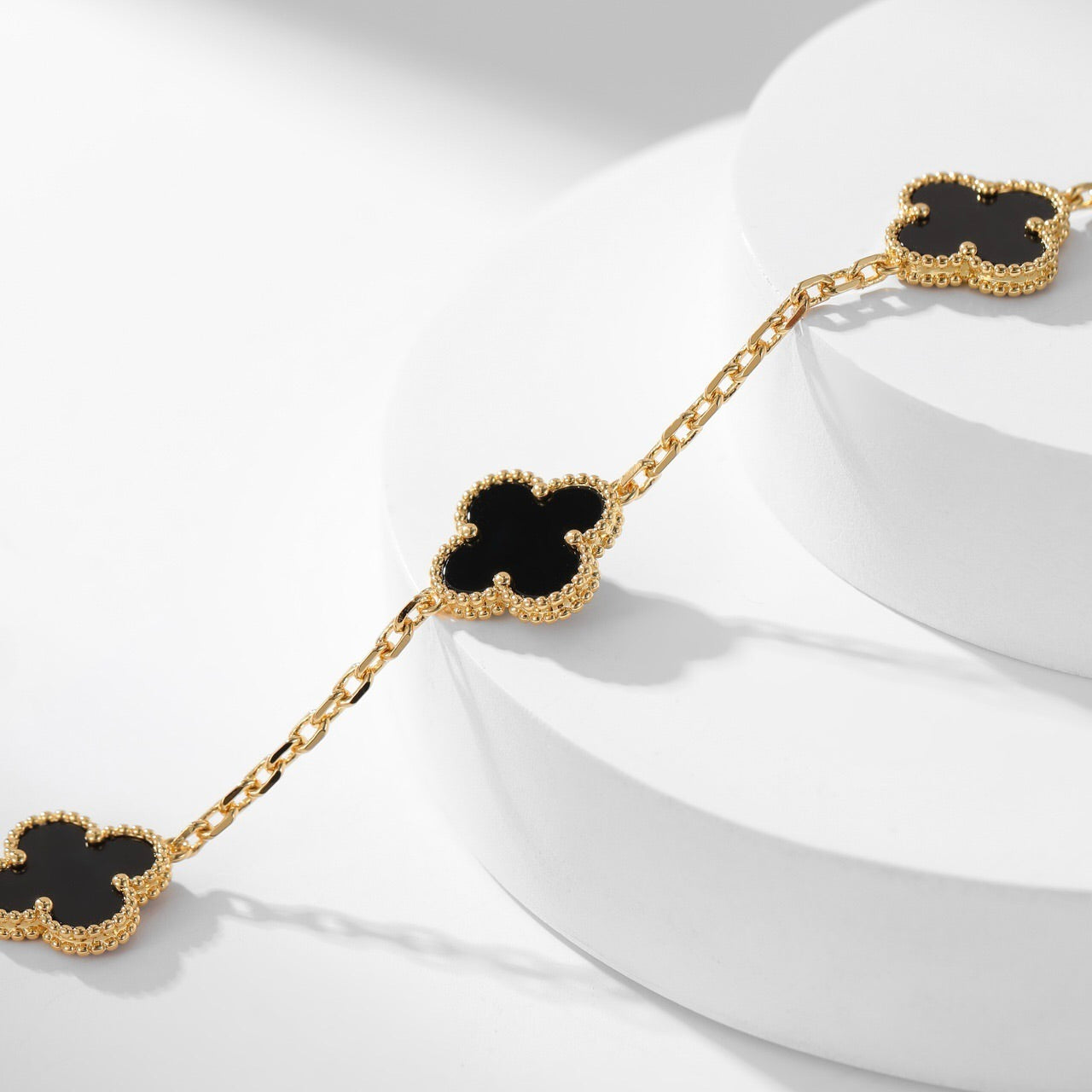 [Select]CLOVER 10 MOTIFS ONYX NECKLACE