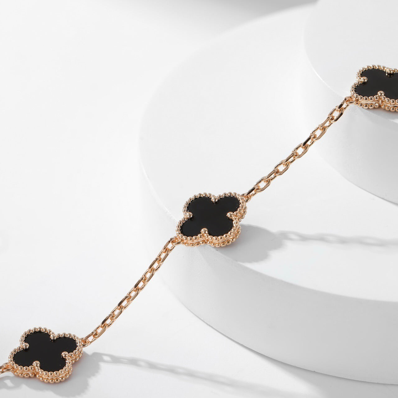 [Select]CLOVER 10 MOTIFS ONYX NECKLACE