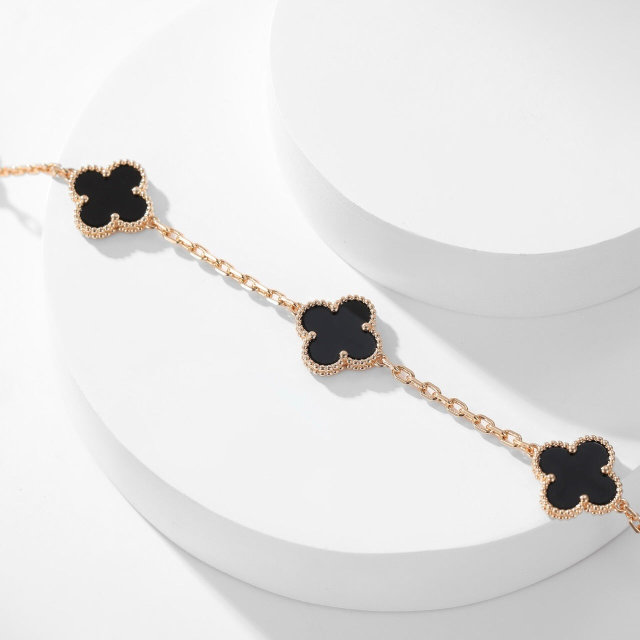 [Select]CLOVER 10 MOTIFS ONYX NECKLACE