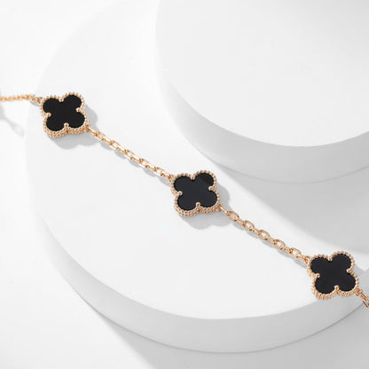 [Select]CLOVER 10 MOTIFS ONYX NECKLACE