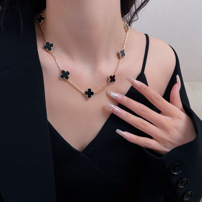 [Select]CLOVER 10 MOTIFS ONYX NECKLACE