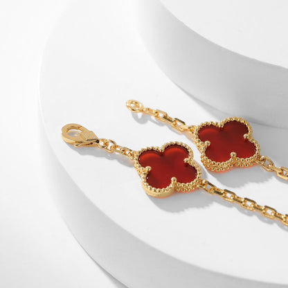 [Select]CLOVER 10 MOTIFS CARNELIAN NECKLACE