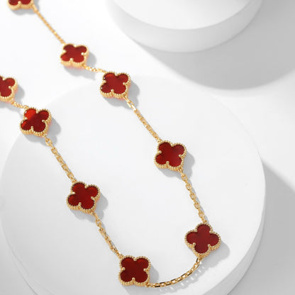 [Select]CLOVER 10 MOTIFS CARNELIAN NECKLACE