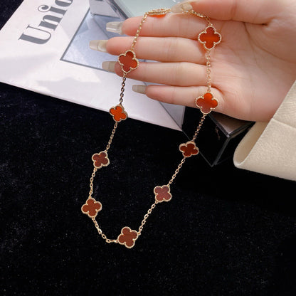 [Select]CLOVER 10 MOTIFS CARNELIAN NECKLACE