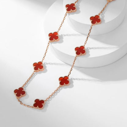 [Select]CLOVER 10 MOTIFS CARNELIAN NECKLACE