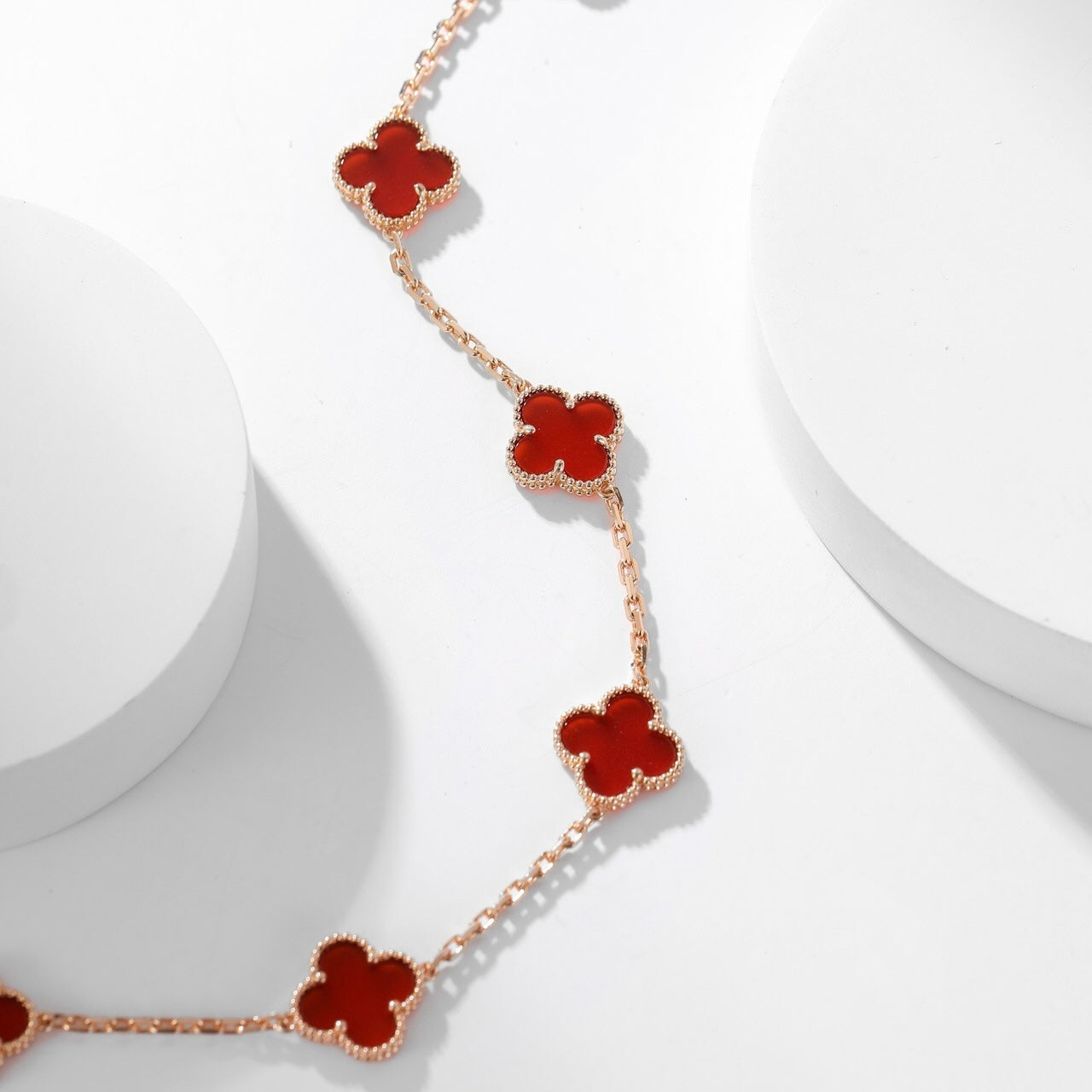 [Select]CLOVER 10 MOTIFS CARNELIAN NECKLACE
