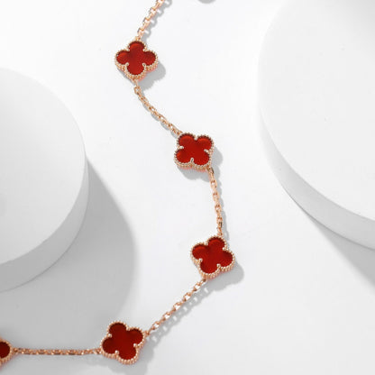 [Select]CLOVER 10 MOTIFS CARNELIAN NECKLACE