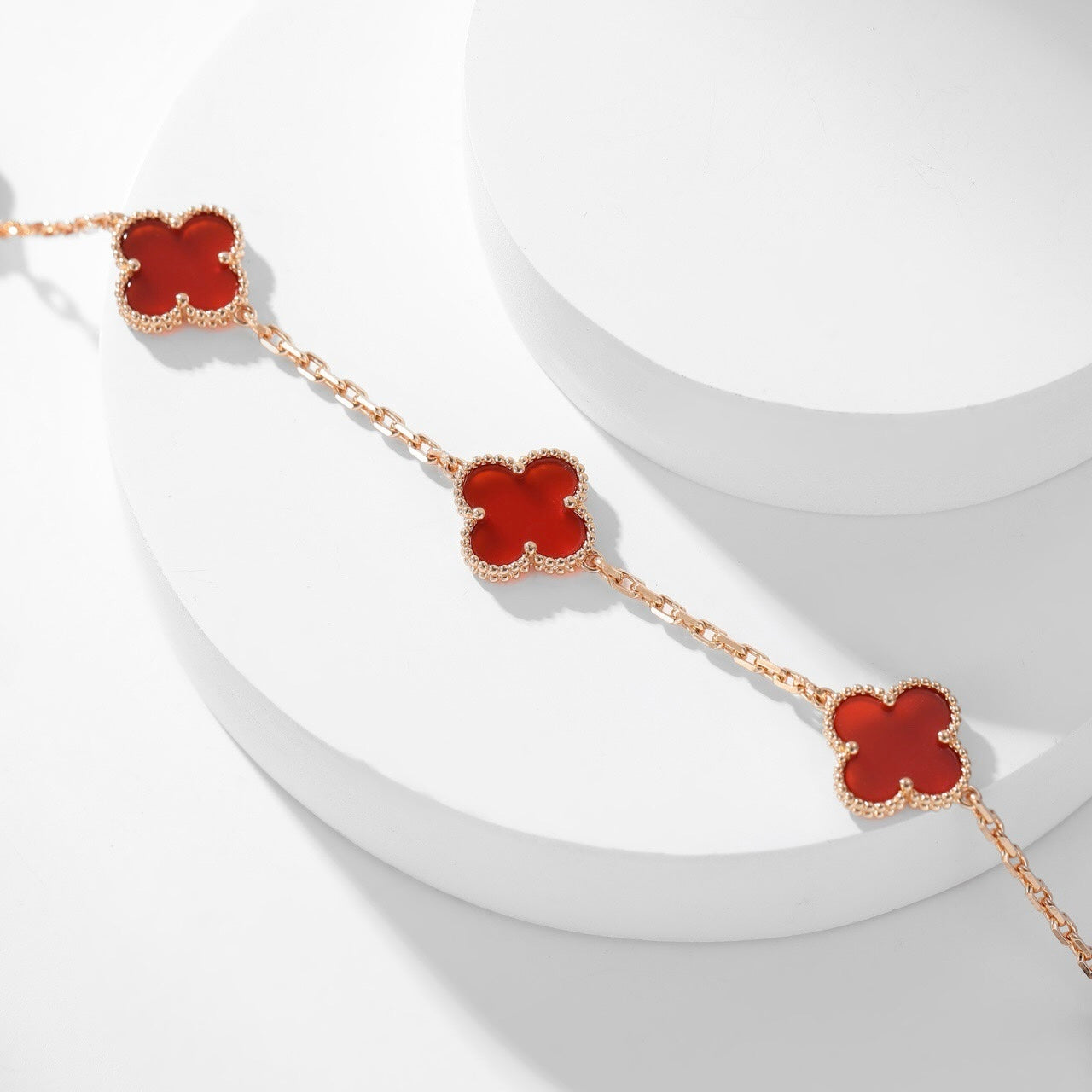 [Select]CLOVER 10 MOTIFS CARNELIAN NECKLACE