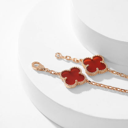 [Select]CLOVER 10 MOTIFS CARNELIAN NECKLACE