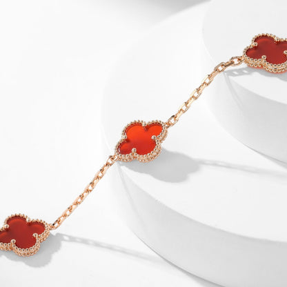 [Select]CLOVER 10 MOTIFS CARNELIAN NECKLACE