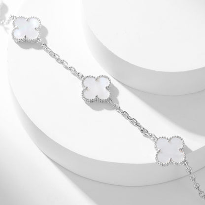 [Select]CLOVER 10 MOTIFS WHITE MOTHER OF PEARL NECKLACE