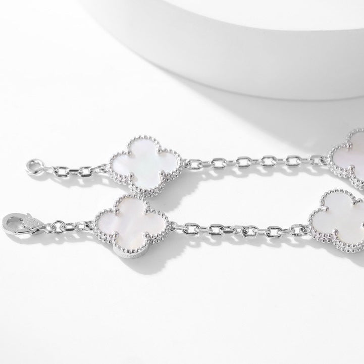 [Select]CLOVER 10 MOTIFS WHITE MOTHER OF PEARL NECKLACE