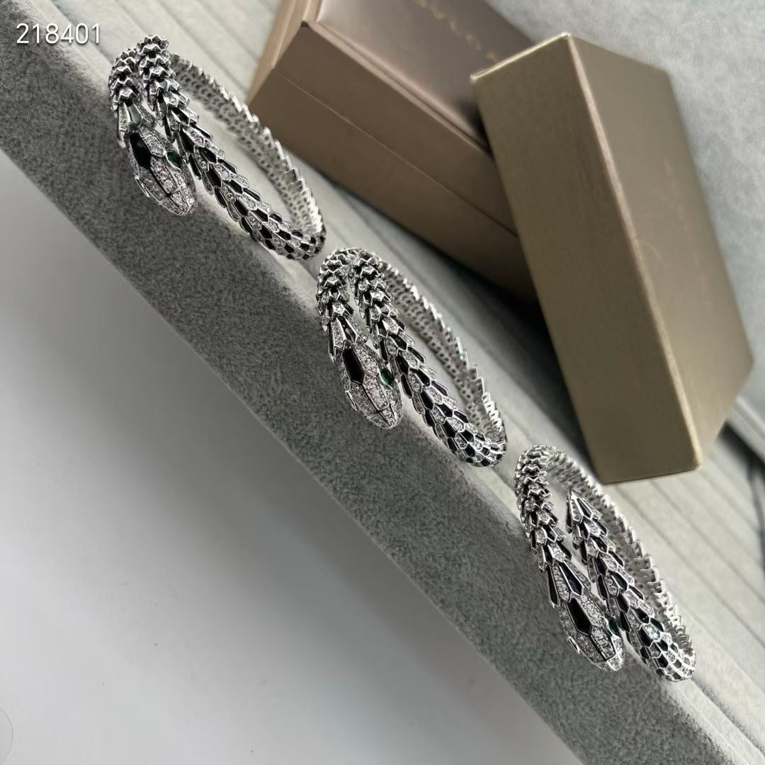 [Select]NEW OBSIDIAN & DIAMOND SERPENT BRACELET