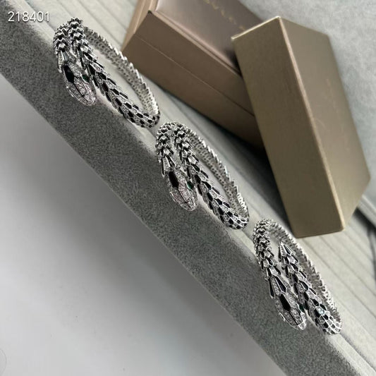 [Select]NEW OBSIDIAN & DIAMOND SERPENT BRACELET