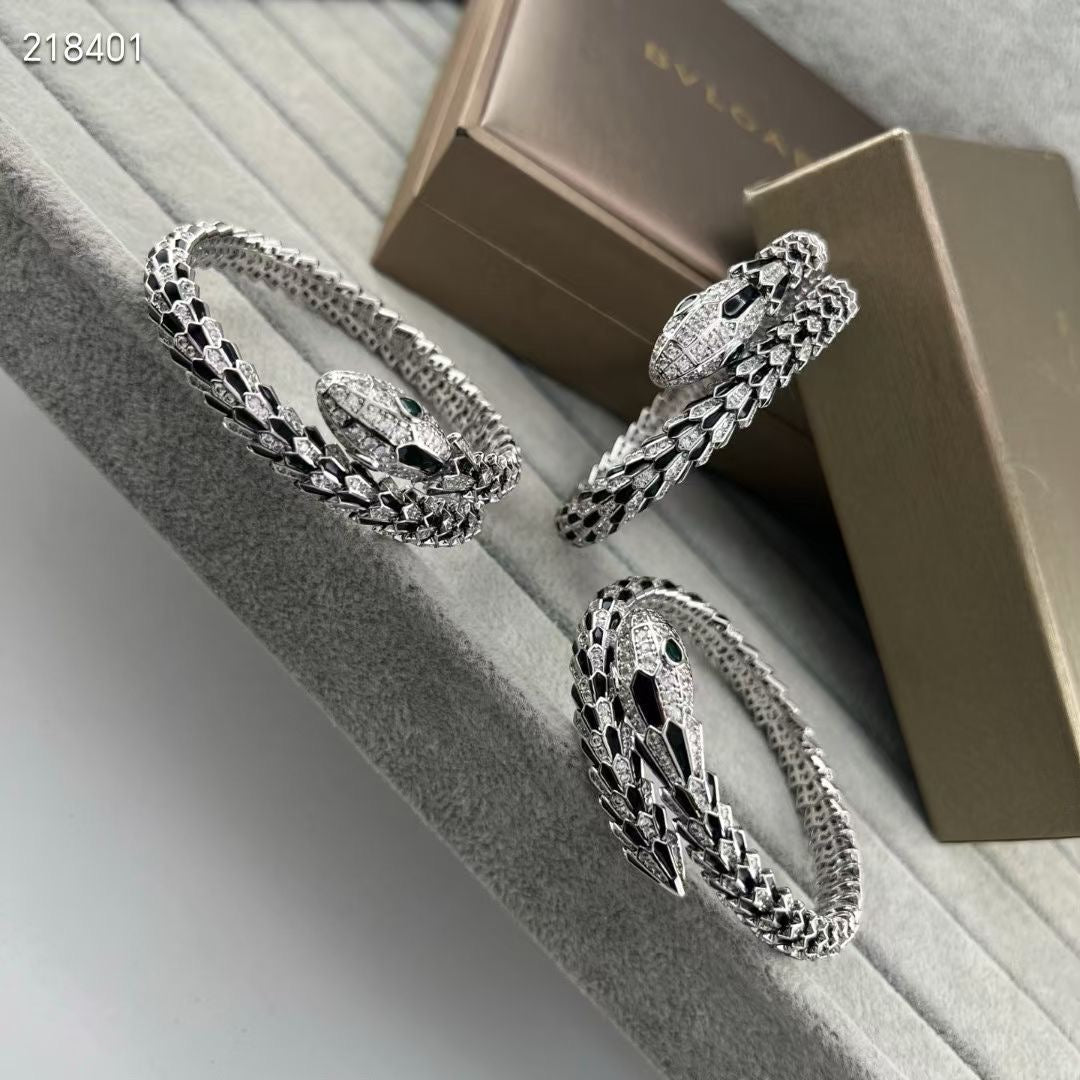 [Select]NEW OBSIDIAN & DIAMOND SERPENT BRACELET