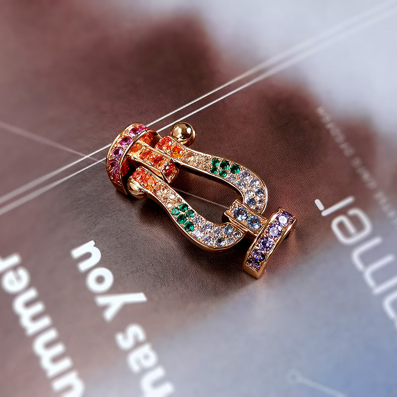 [Select]FORCE LARGE HORSESHOE  COLORED DIAMOND BRACELET Select GOLD