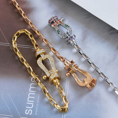 [Select]FORCE LARGE HORSESHOE CLASP  METAL BRACELET