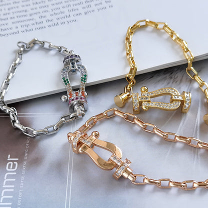 [Select]FORCE LARGE HORSESHOE CLASP  METAL BRACELET