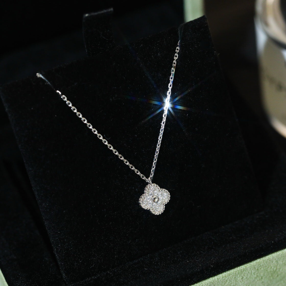 [Select]CLOVER MINI 9.5MM PENDANT DIAMOND NECKLACE