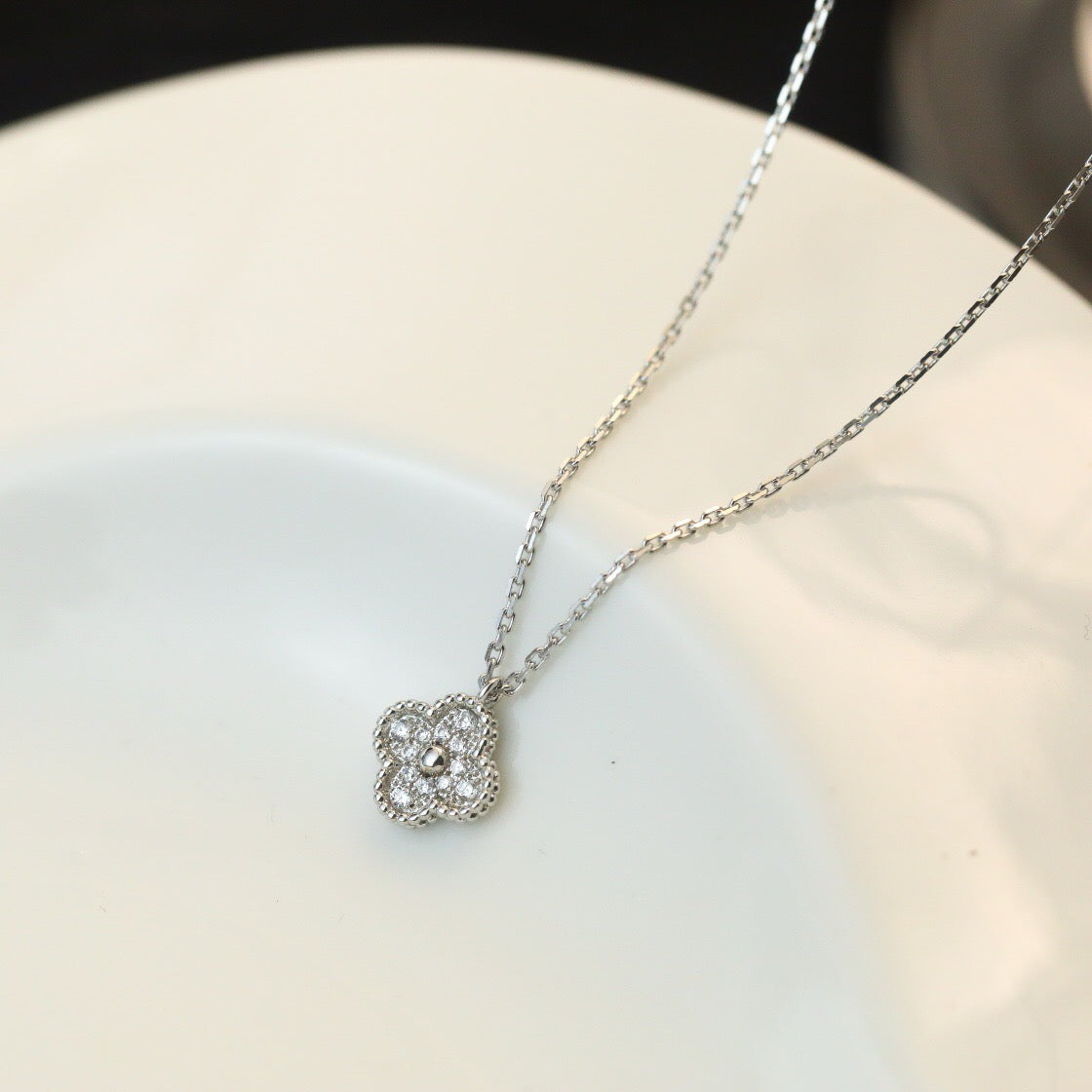 [Select]CLOVER MINI 9.5MM PENDANT DIAMOND NECKLACE