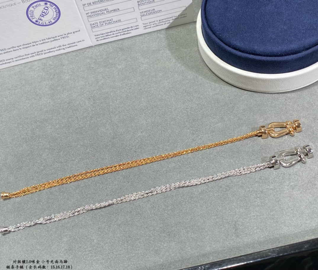 [Select]FORCE SMALL HORSESHOE  DIAMOND CHAIN ROPE BRACELET