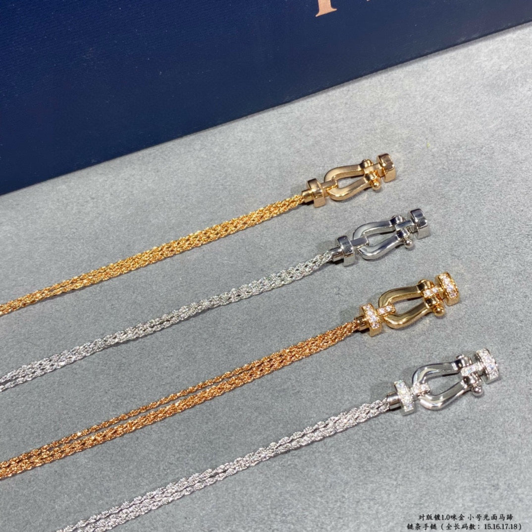 [Select]FORCE SMALL HORSESHOE  DIAMOND CHAIN ROPE BRACELET