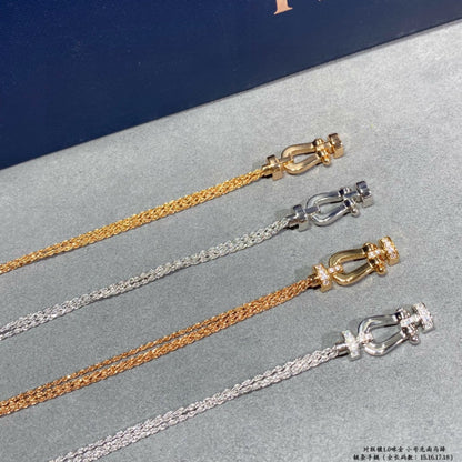 [Select]FORCE SMALL HORSESHOE  DIAMOND CHAIN ROPE BRACELET