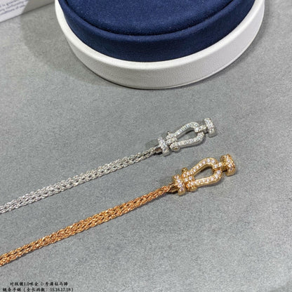 [Select]FORCE SMALL HORSESHOE  DIAMOND CHAIN ROPE BRACELET