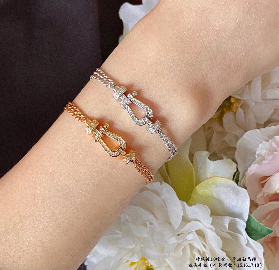 [Select]FORCE SMALL HORSESHOE  DIAMOND CHAIN ROPE BRACELET