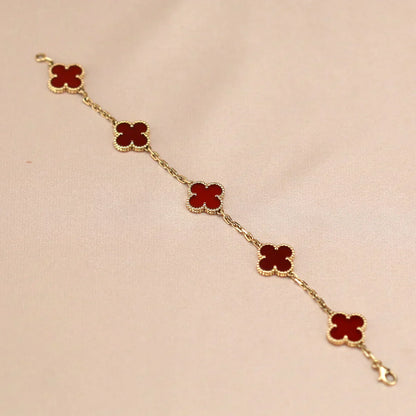 [Select] CLOVER 5 MOTIF RED CORNELIAN BRACELET COLLECTION