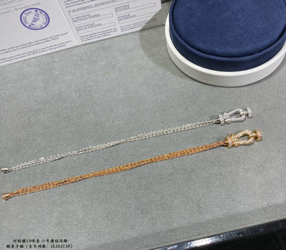 [Select]FORCE SMALL HORSESHOE  DIAMOND CHAIN ROPE BRACELET